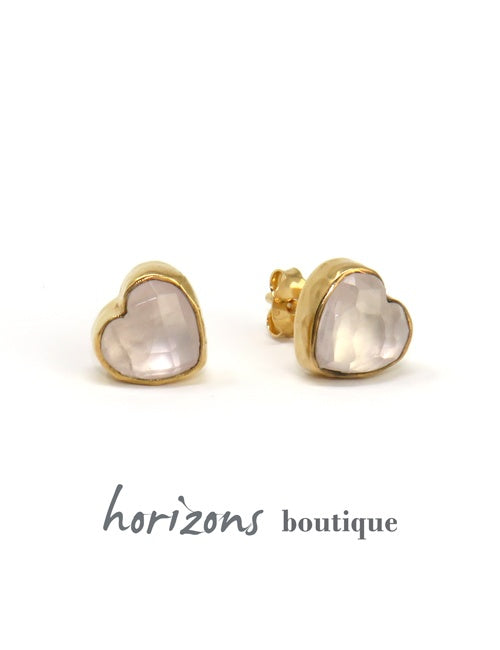 Cahana - Boucles d'Oreilles Coeur Rose