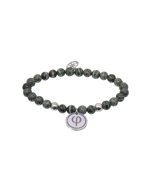 Bracelet Perles Jaspe Pampille PHI Palladium - L'Inaccessible Etoile
