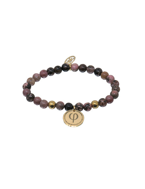 Bracelet Perles Rhodonite Pampille PHI Or - L'Inaccessible Etoile