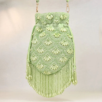Statement-Handtasche Pearline Minze - Schmuckoo x Noyre Berlin