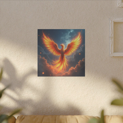 Krafttier Phoenix im Flug auf Bedruckter Leinwand
