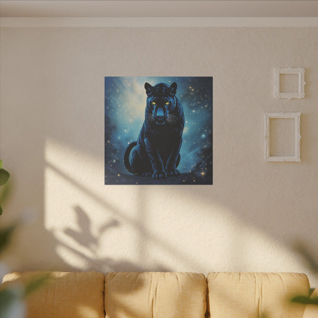 Animal Totem Panthère Noire Cosmique sur Toile Imprimée