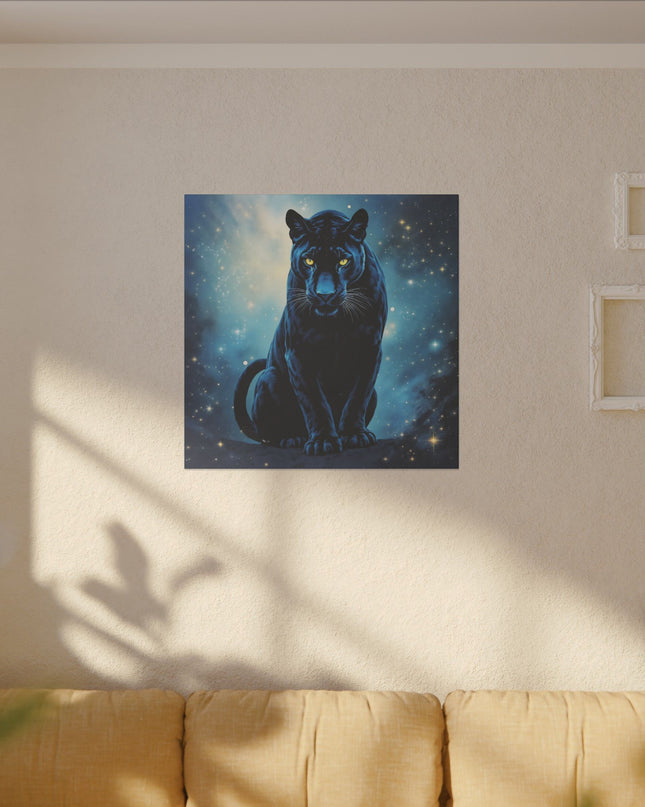 Power Animal Black Panther on Printed Canvas