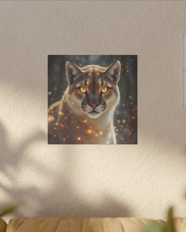 Power Animal Majestic Cougar on Printed Canvas