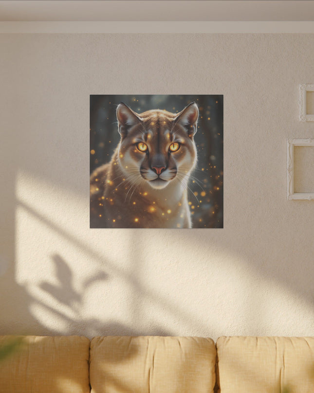 Power Animal Majestic Cougar on Printed Canvas