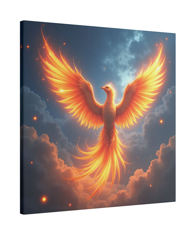 Power Animal Phoenix Rising on Printed Canvas