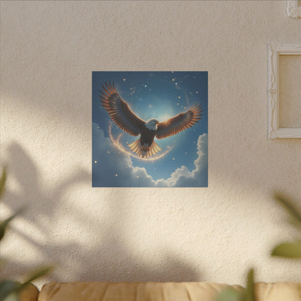 Krafttier Adler im Himmel auf Bedruckter Leinwand