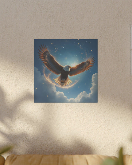 Krafttier Adler im Himmel auf Bedruckter Leinwand