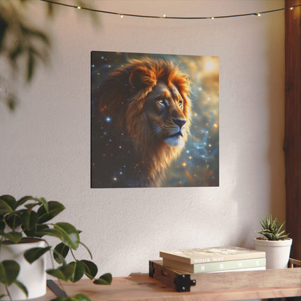 Krafttier Löwe auf Bedruckter Leinwand