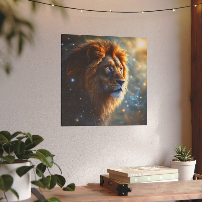 Animal Totem Lion Majestueux sur Toile Imprimée