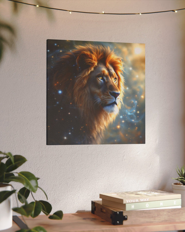 Power Animal Majestic Lion on Printed Canvas