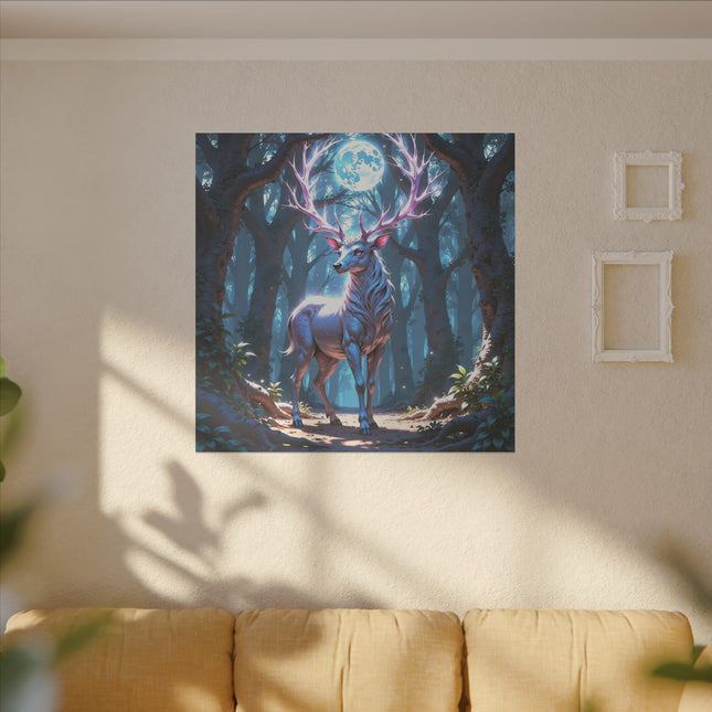 Animal Totem Cerf au Clair de Lune sur Toile Imprimée