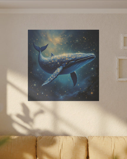 Krafttier Galaktischer Wal auf Bedruckter Leinwand