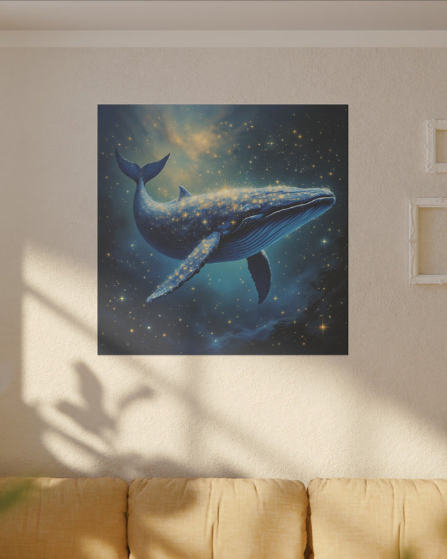 Power Animal Galactic Whale on Printed Canvas