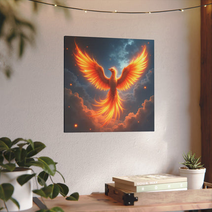 Krafttier Phoenix im Flug auf Bedruckter Leinwand