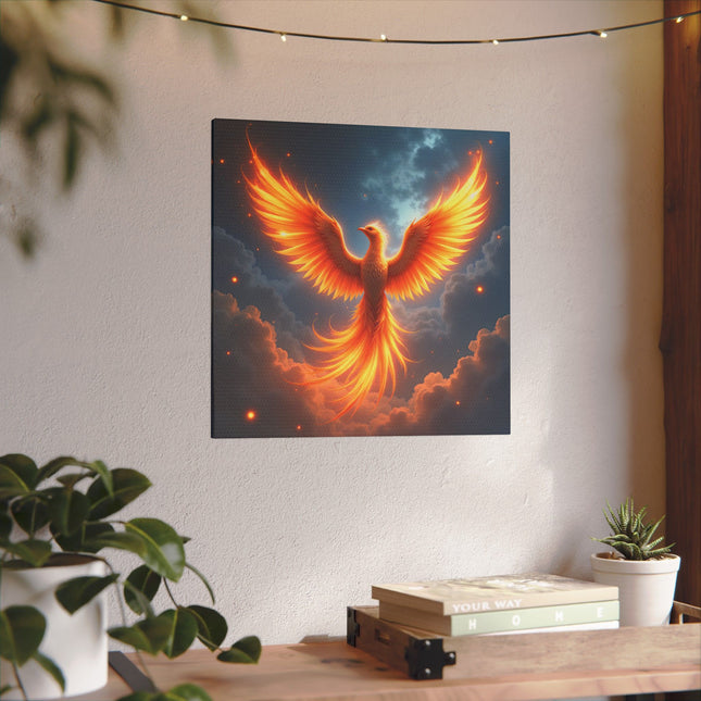 Animal Totem Phénix en Vol sur Toile Imprimée
