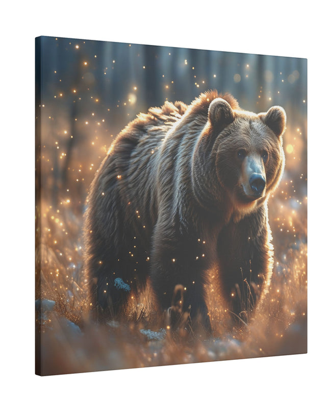 Power Animal Bear on Printed Canvas