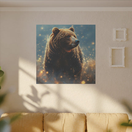 Krafttier Braunbär auf Bedruckter Leinwand