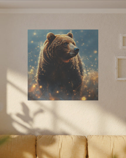 Krafttier Braunbär auf Bedruckter Leinwand