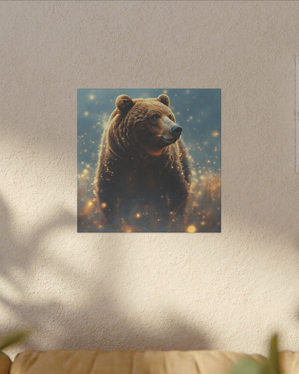 Krafttier Braunbär auf Bedruckter Leinwand