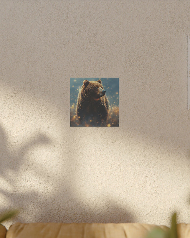 Power Animal Brown Bear on Printed Canvas