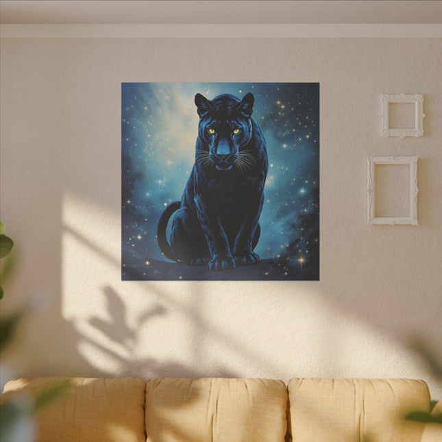 Animal Totem Panthère Noire Cosmique sur Toile Imprimée