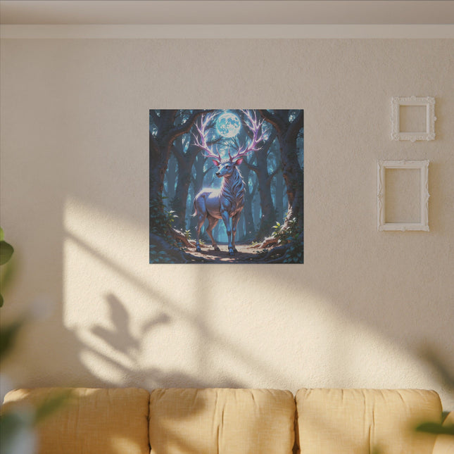 Animal Totem Cerf au Clair de Lune sur Toile Imprimée