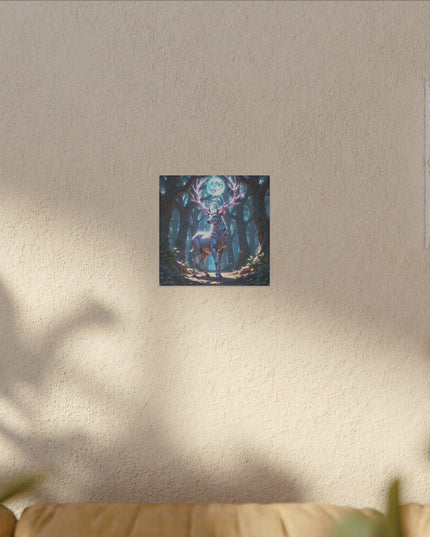 Deer Power Animal in Moonlight on Printed Canvas
