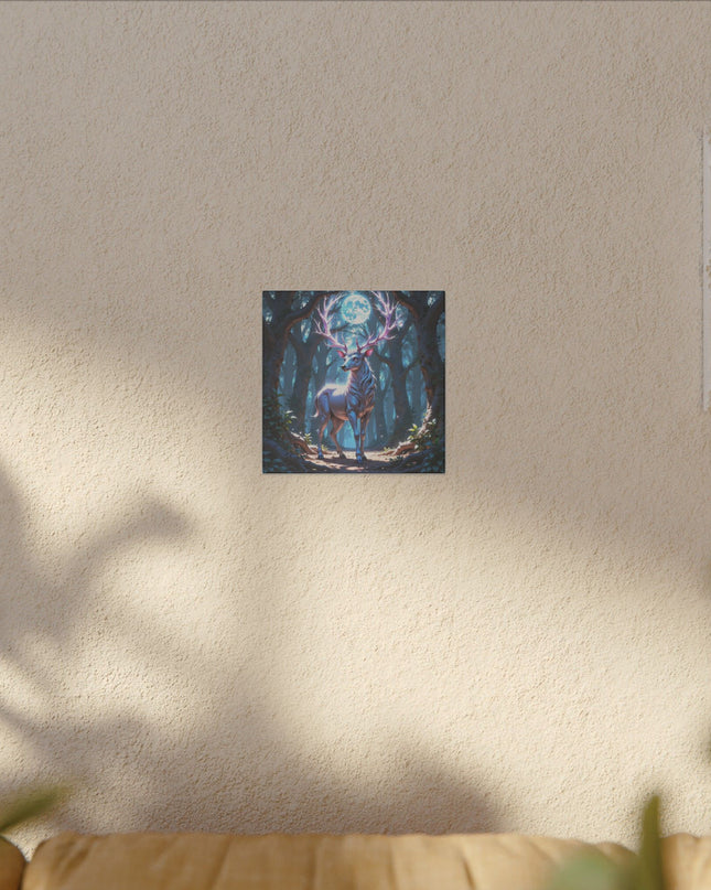 Deer Power Animal in Moonlight on Printed Canvas