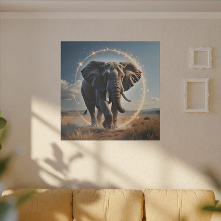 Krafttier Majestätischer Elefant auf Bedrucker Leinwand