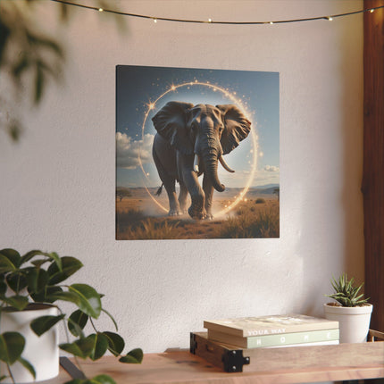 Krafttier Majestätischer Elefant auf Bedrucker Leinwand