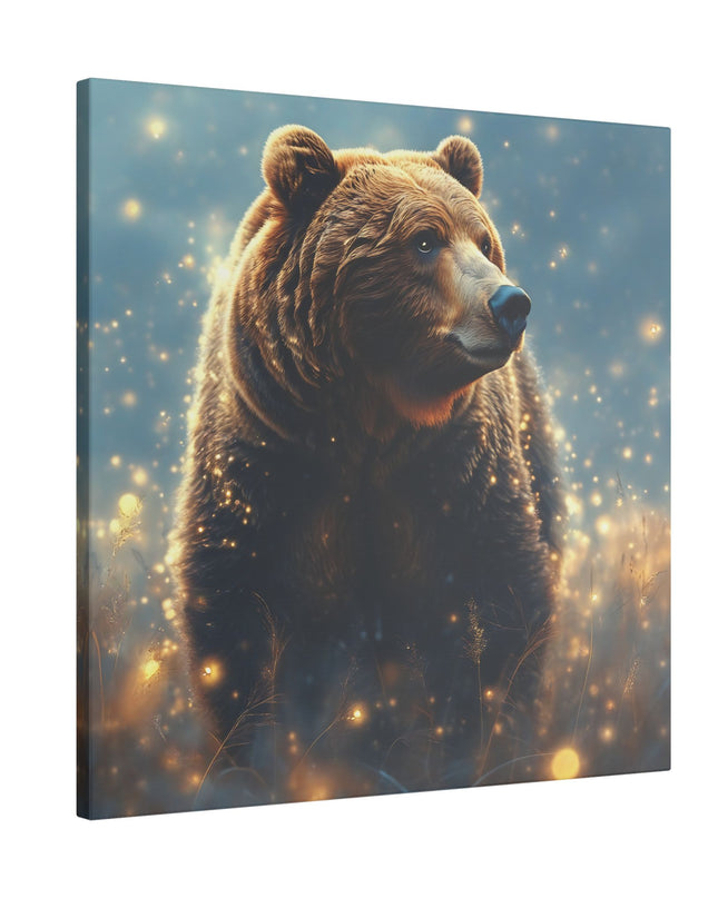 Power Animal Brown Bear on Printed Canvas
