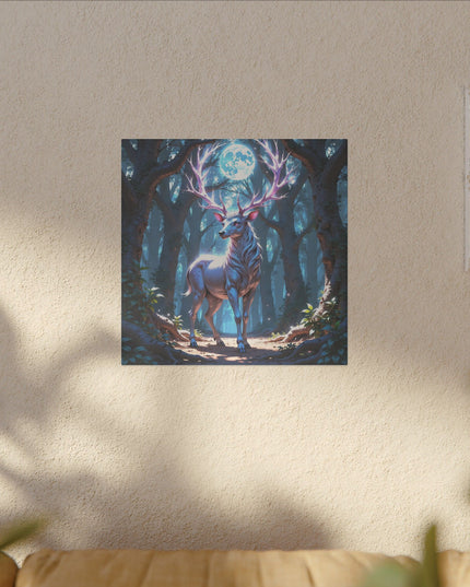 Deer Power Animal in Moonlight on Printed Canvas