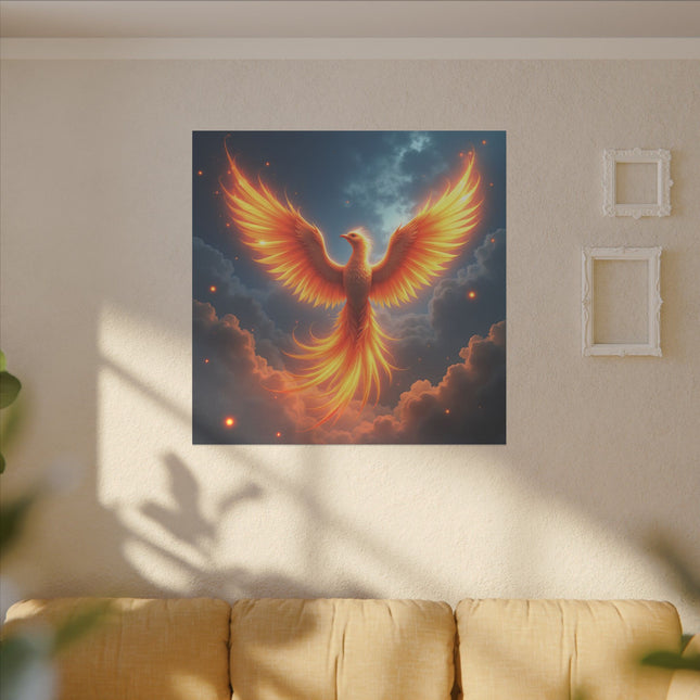 Animal Totem Phénix en Vol sur Toile Imprimée
