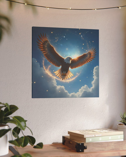 Krafttier Adler im Himmel auf Bedruckter Leinwand