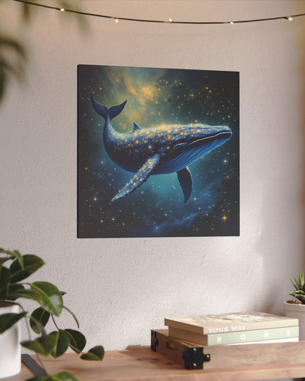 Krafttier Galaktischer Wal auf Bedruckter Leinwand