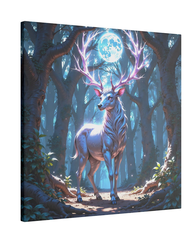 Deer Power Animal in Moonlight on Printed Canvas
