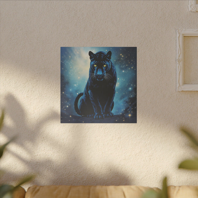 Animal Totem Panthère Noire Cosmique sur Toile Imprimée