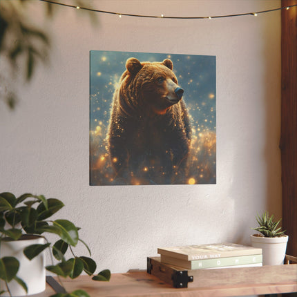 Krafttier Braunbär auf Bedruckter Leinwand