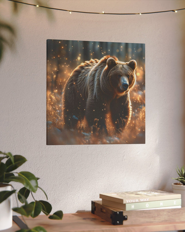Power Animal Bear on Printed Canvas