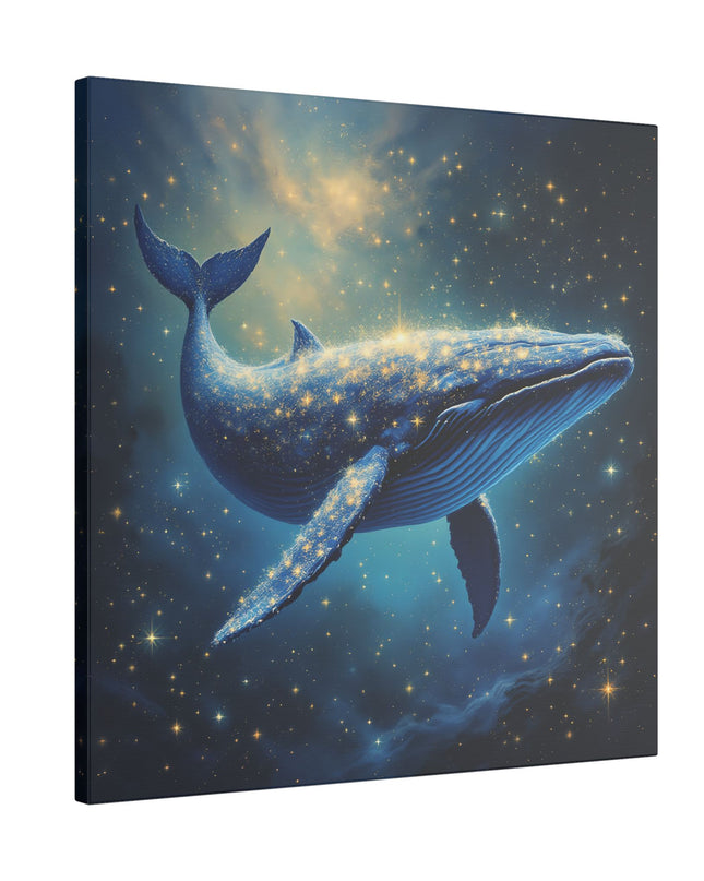Power Animal Galactic Whale on Printed Canvas