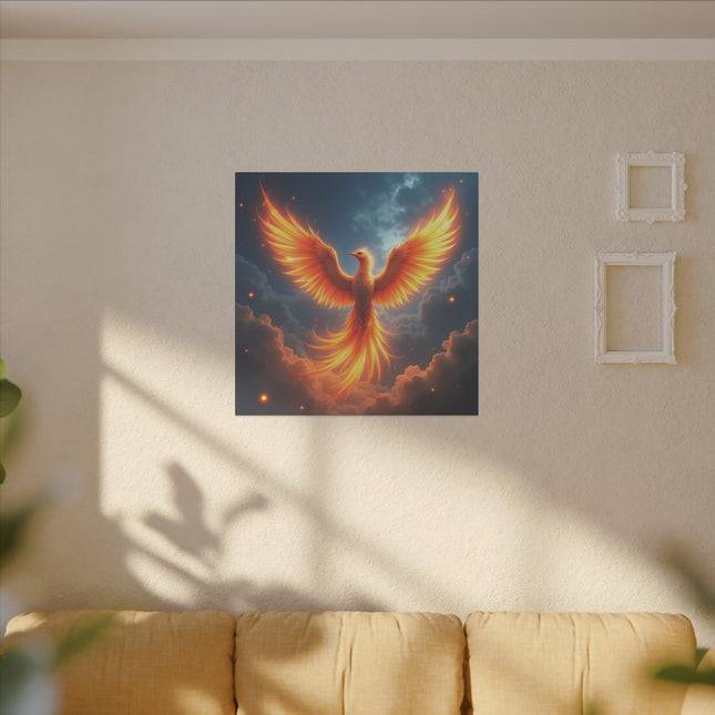 Animal Totem Phénix en Vol sur Toile Imprimée