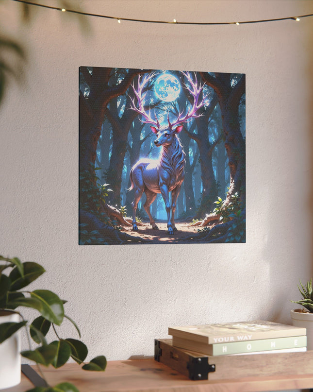 Deer Power Animal in Moonlight on Printed Canvas