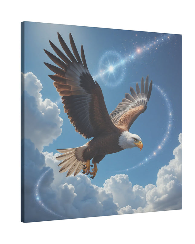 Power Animal Majestic Eagle on Printed Canvas