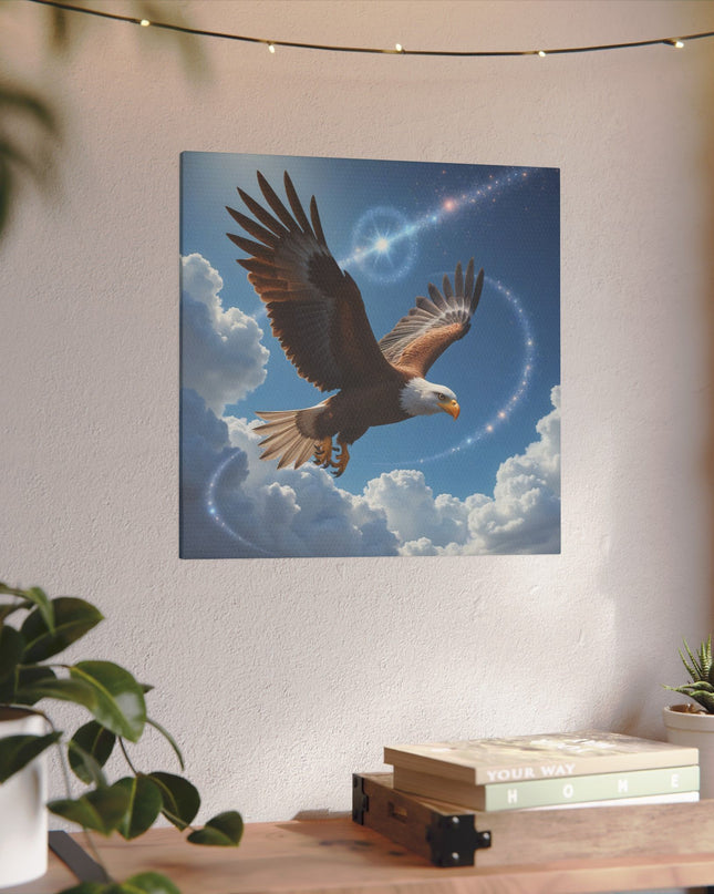 Power Animal Majestic Eagle on Printed Canvas