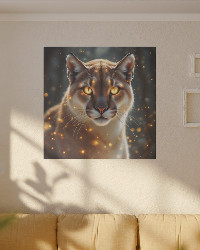 Power Animal Majestic Cougar on Printed Canvas