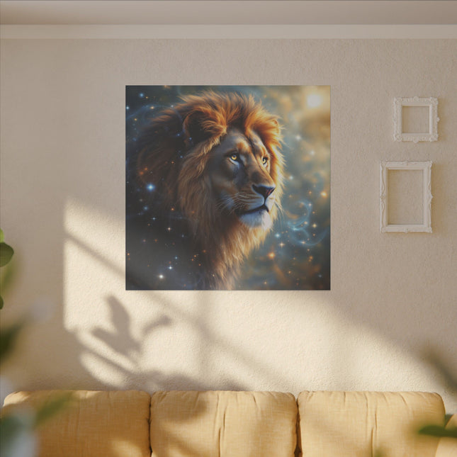 Animal Totem Lion Majestueux sur Toile Imprimée