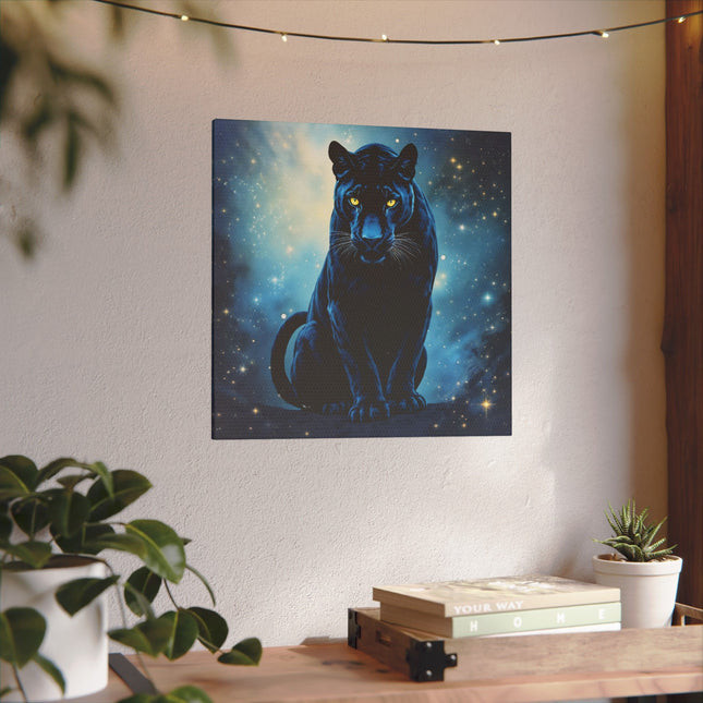 Animal Totem Panthère Noire Cosmique sur Toile Imprimée
