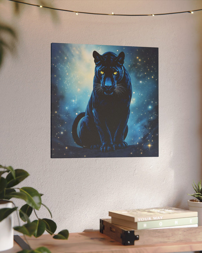 Power Animal Black Panther on Printed Canvas