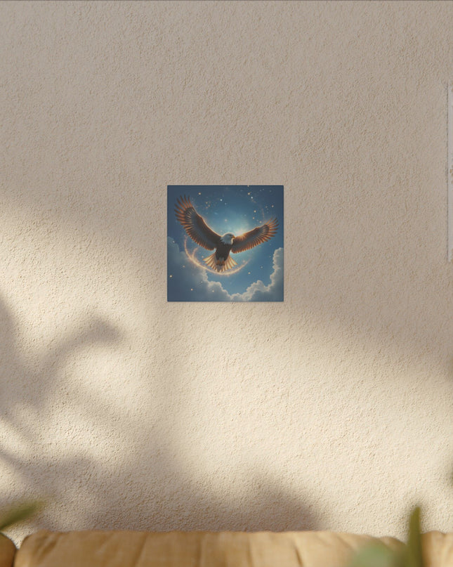 Power Animal Eagle Soaring on Printed Canvas